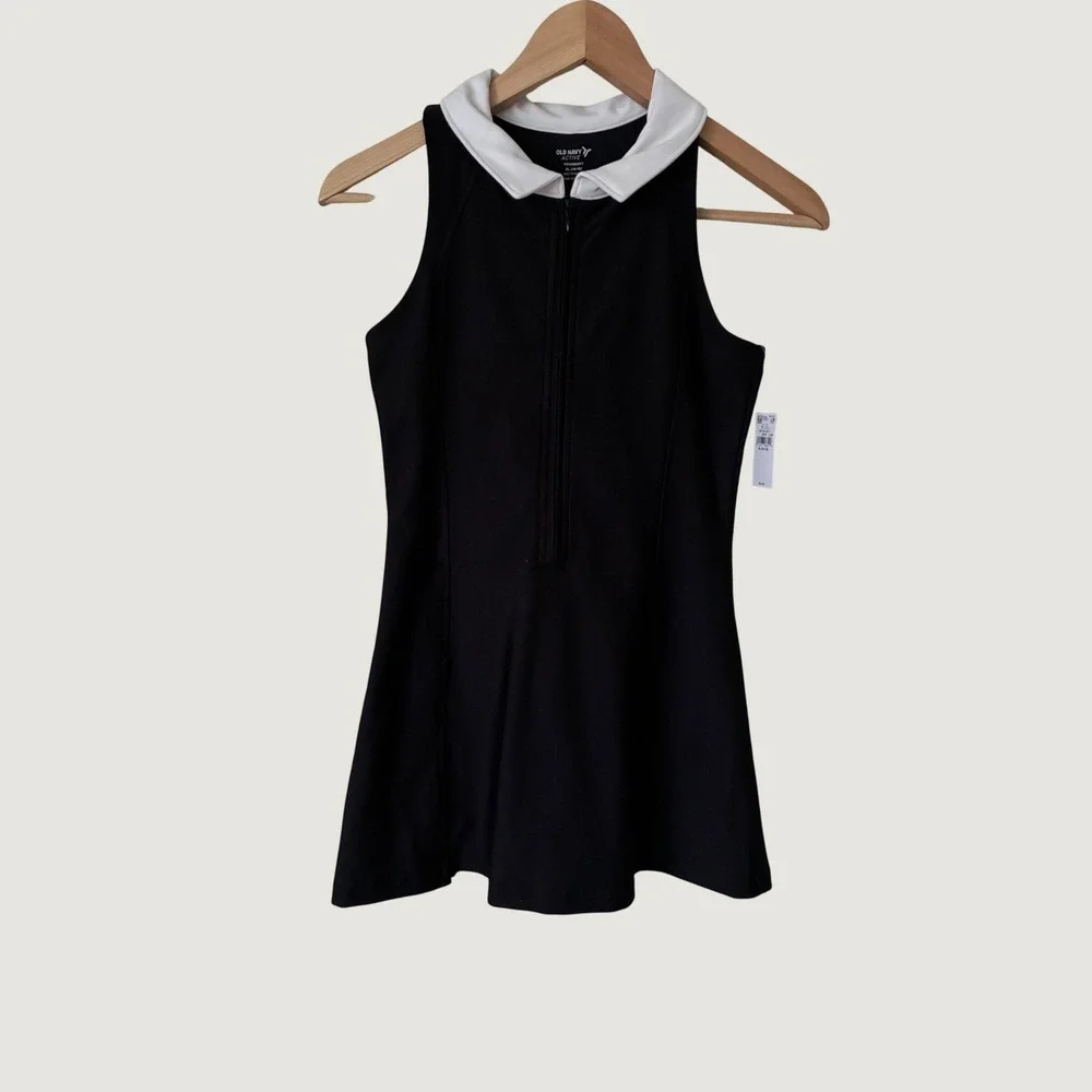Old Navy Active Girls Powersoft Tennis Golf Dress Black White XL 14-16 NWT